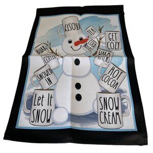 Snowman Christmas Garden Flag Holiday Party Banner Hot Cocoa Mug Winter Decor